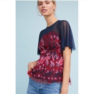 Eva Franco Anthro Tara Top size Small embroidered